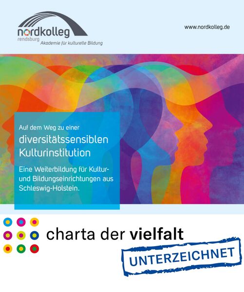 Plakat für die Weiterbildung "Auf dem Weg" inklusive "Charta der Vielfalt"-Logo